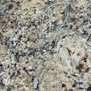 Silver Crystal Pendant Necklace